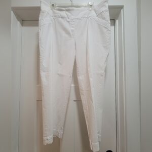 White Stretch Capri Pants